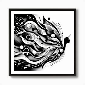 Black and White Abstract Art 279 Art Print