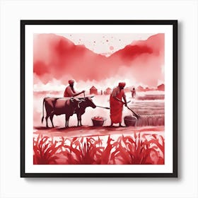 Agrarian Life In India Art Print