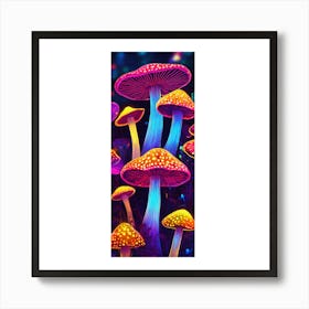 Colorful Mushrooms Art Print