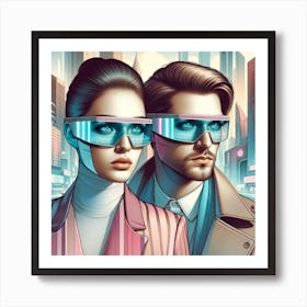 Futuristic Couple 2 Art Print