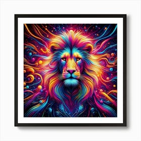 Psychedelic Lion 1 Art Print