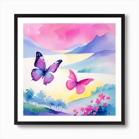 Butterflies In The Sky 11 Art Print