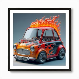 Flaming Car 3 Art Print