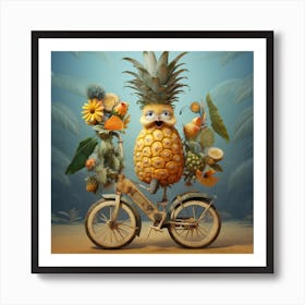 Pineapple On A Bike Art Print