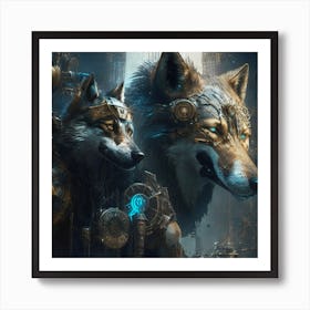 Steampunk Wolf 1 Art Print