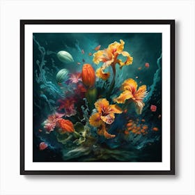 Flowers In The Water Art Print