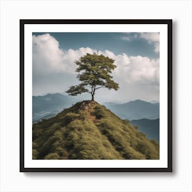 Lone Tree On Top Of Mountain 7 Art Print