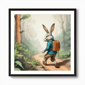 Rabbit In The Woods 5 Art Print