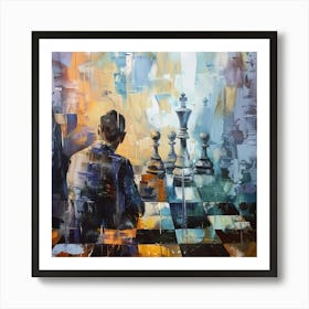 Chess Oil Painting Art Print