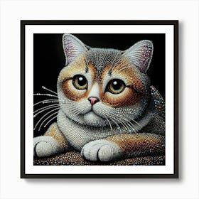 Cat With Diamonds Affiche