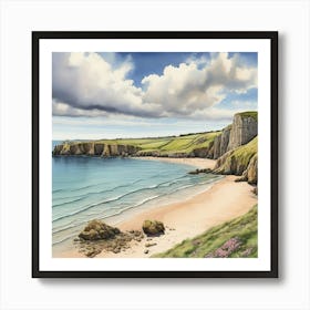 A Picture Of Barafundle Bay Beach Pembroke shire Wales 3 Art Print