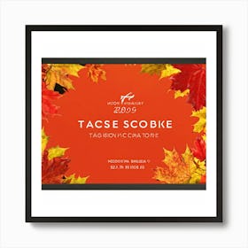 Autumn Themed Sale Banner Featuring Rich Textured Leaves In Shades Of Orange And Yellow Intertwine (1) 2 Art Print