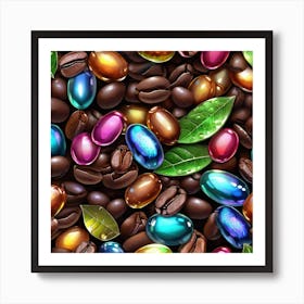 Coffee Beans Seamless Pattern 2 Art Print