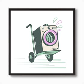 Washing Machine On A Cart 1 Art Print