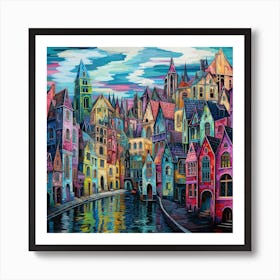 Brussels Cityscape Art Print