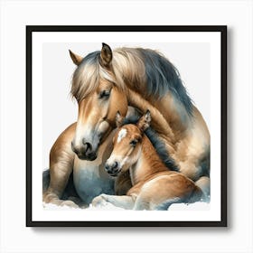 Horse And Foal Art Print