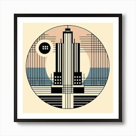 bauhaus Cityscape geometric print Art Print