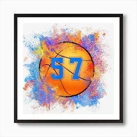 57 Years Old Kids 57th Birthday Basketball Kids Boy Poster