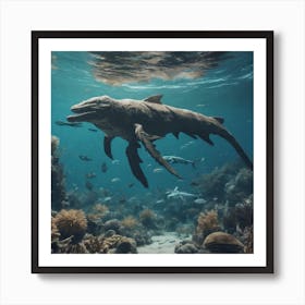 Prehistoric marine creatures Art Print