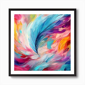 Abstract Colorful Feather Painting Art Print