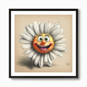 Smiley Daisy Art Print