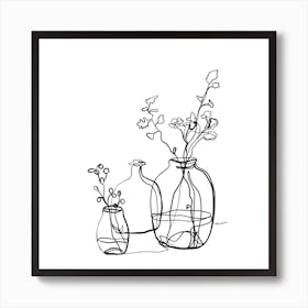Flower Jars Art Print