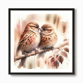 Two Sparrows Art Print