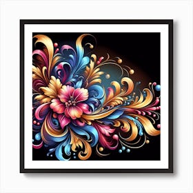 Colorful Floral Design Art Print