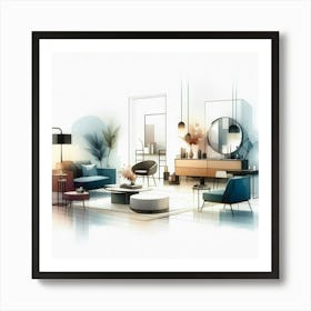 Modern Living Room 2 Art Print