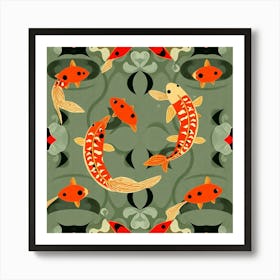 Koi Fish Pattern 9 Art Print