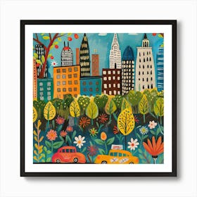 Kids Travel Illustration New York 3 Art Print