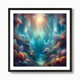 Scuba Diving Art Print