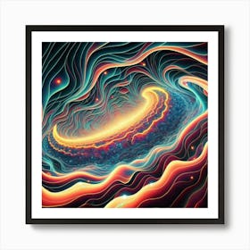 Interstellar laser light line pattern abstract art 11 Art Print