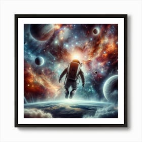 Astronaut In Space Art Print