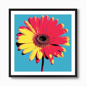 Andy Warhol Style Pop Art Flowers Daisy 1 Square Art Print