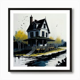 Colored House Ink Painting (115) Art Print