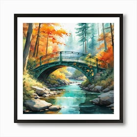 Bridge Over A Stream Art Print