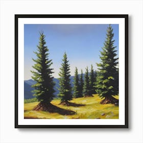 Spruce Trees Art Print