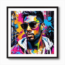 Colorful Man With Sunglasses Art Print