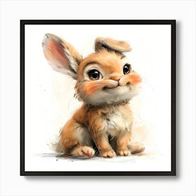 Whiskered Wonder The Charismatic Portrait Of A Smiling Baby Bunny Art Print
