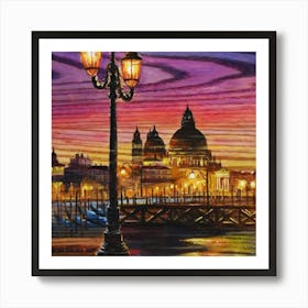 Venice At Dusk Art Print