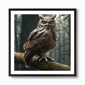 Owl In The Woods 49 Art Print