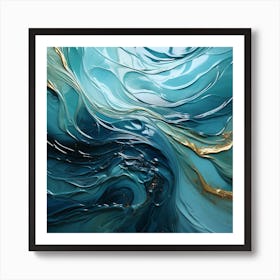 MarbleBlue1 Art Print