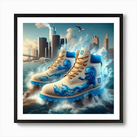 Detroit Lions Timberlands Art Print