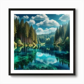 Lake In The Forest 6 Art Print