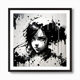 Splatter Girl 2 Art Print