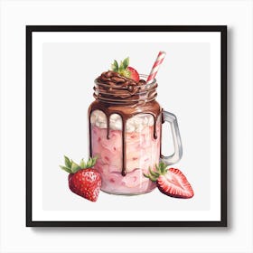 Strawberry Milkshake 11 Art Print