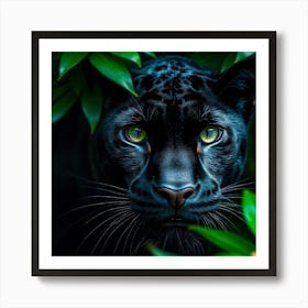 Whispers of the Wild: The Panther's Watchful Eyes Art Print