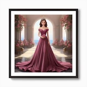 Off The Shoulder Wedding Dress Art Print