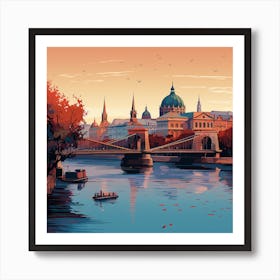 City In Vector Art Art Print